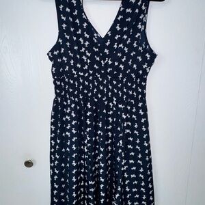 Derek Heart Navy and White Midi Dress